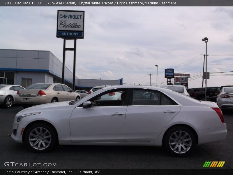 Crystal White Tricoat / Light Cashmere/Medium Cashmere 2015 Cadillac CTS 3.6 Luxury AWD Sedan