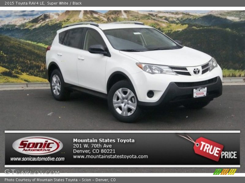 Super White / Black 2015 Toyota RAV4 LE