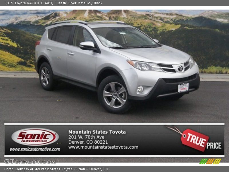 Classic Silver Metallic / Black 2015 Toyota RAV4 XLE AWD