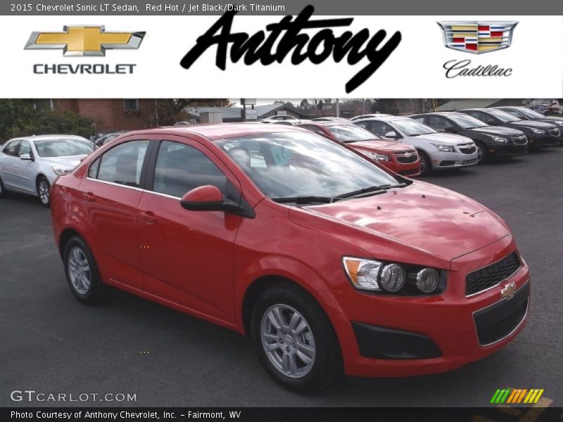 Red Hot / Jet Black/Dark Titanium 2015 Chevrolet Sonic LT Sedan