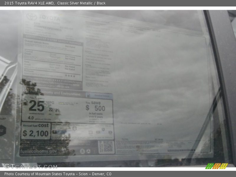 Classic Silver Metallic / Black 2015 Toyota RAV4 XLE AWD