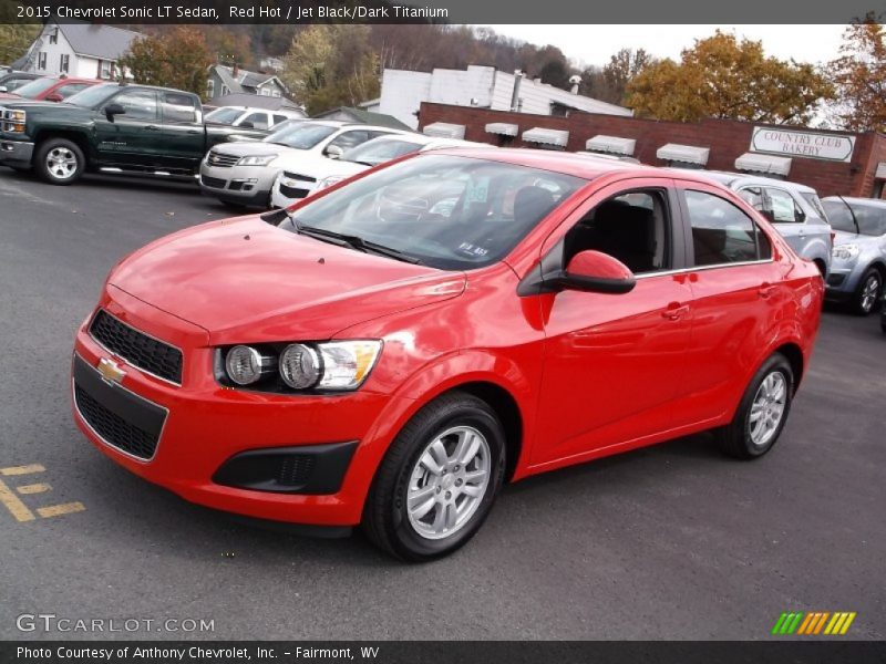 Red Hot / Jet Black/Dark Titanium 2015 Chevrolet Sonic LT Sedan
