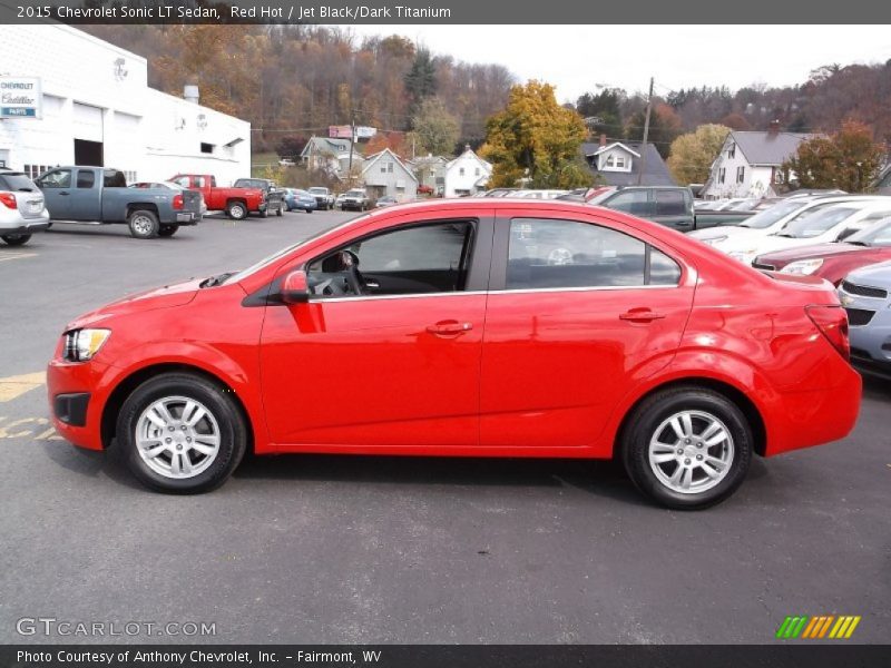 Red Hot / Jet Black/Dark Titanium 2015 Chevrolet Sonic LT Sedan