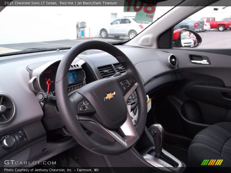 Red Hot / Jet Black/Dark Titanium 2015 Chevrolet Sonic LT Sedan