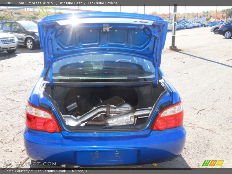 WR Blue Pearl / Black/Blue Ecsaine 2005 Subaru Impreza WRX STi