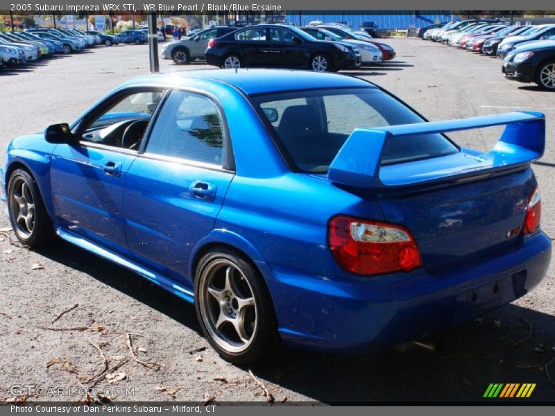 WR Blue Pearl / Black/Blue Ecsaine 2005 Subaru Impreza WRX STi