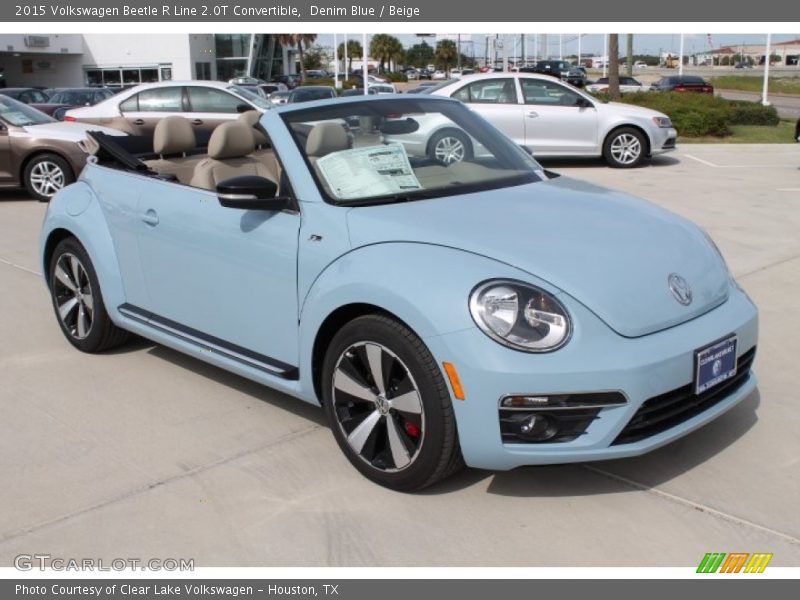 Denim Blue / Beige 2015 Volkswagen Beetle R Line 2.0T Convertible