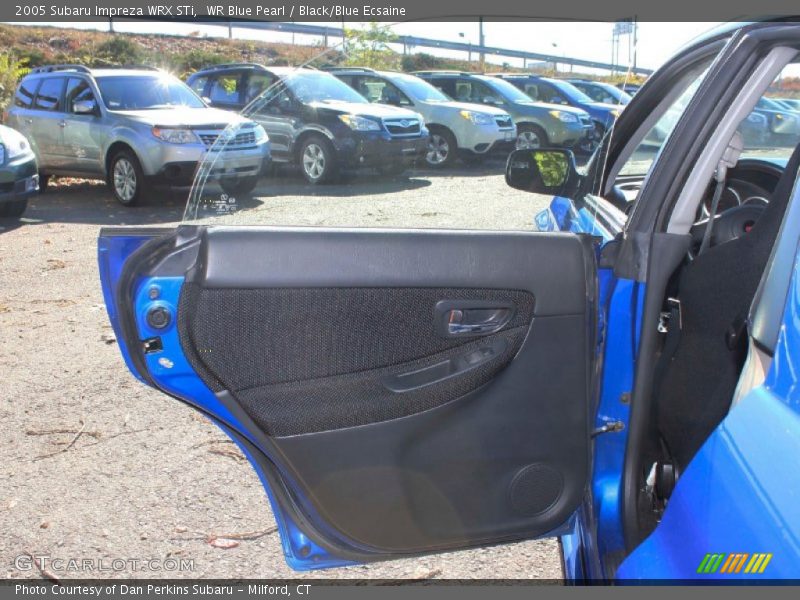 WR Blue Pearl / Black/Blue Ecsaine 2005 Subaru Impreza WRX STi