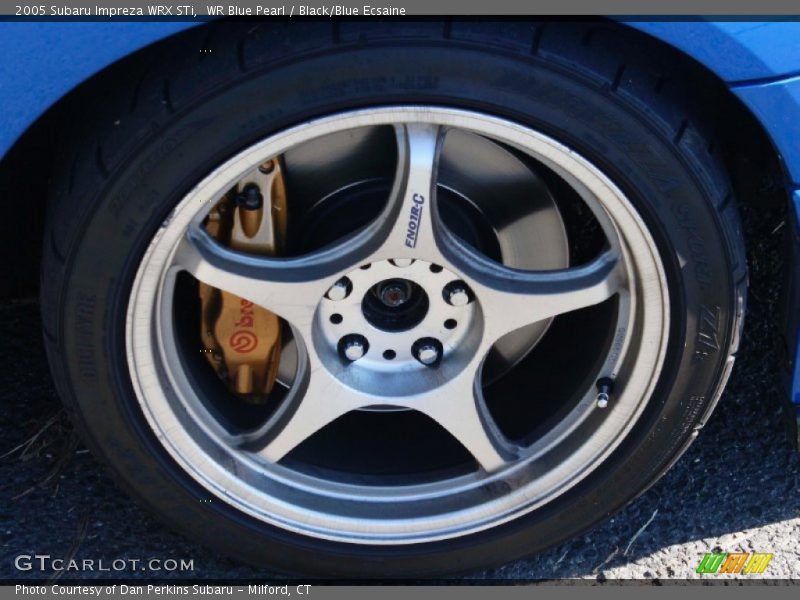 WR Blue Pearl / Black/Blue Ecsaine 2005 Subaru Impreza WRX STi