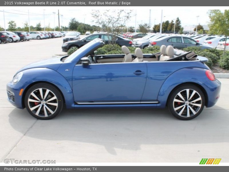 Reef Blue Metallic / Beige 2015 Volkswagen Beetle R Line 2.0T Convertible