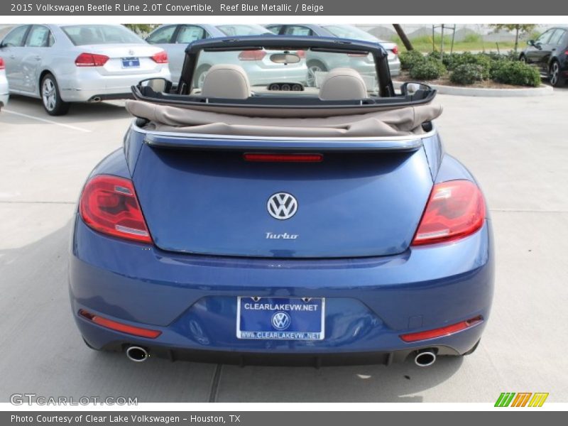 Reef Blue Metallic / Beige 2015 Volkswagen Beetle R Line 2.0T Convertible