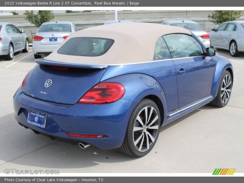 Reef Blue Metallic / Beige 2015 Volkswagen Beetle R Line 2.0T Convertible