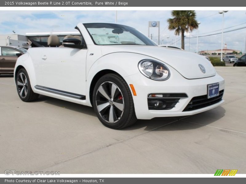 Pure White / Beige 2015 Volkswagen Beetle R Line 2.0T Convertible