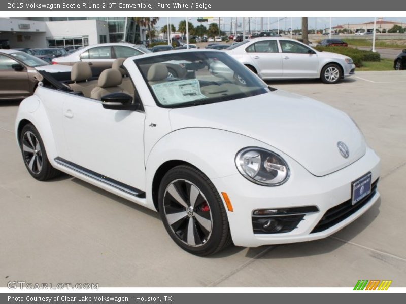 Pure White / Beige 2015 Volkswagen Beetle R Line 2.0T Convertible