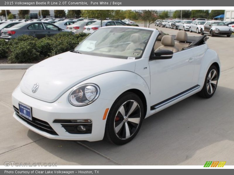Pure White / Beige 2015 Volkswagen Beetle R Line 2.0T Convertible