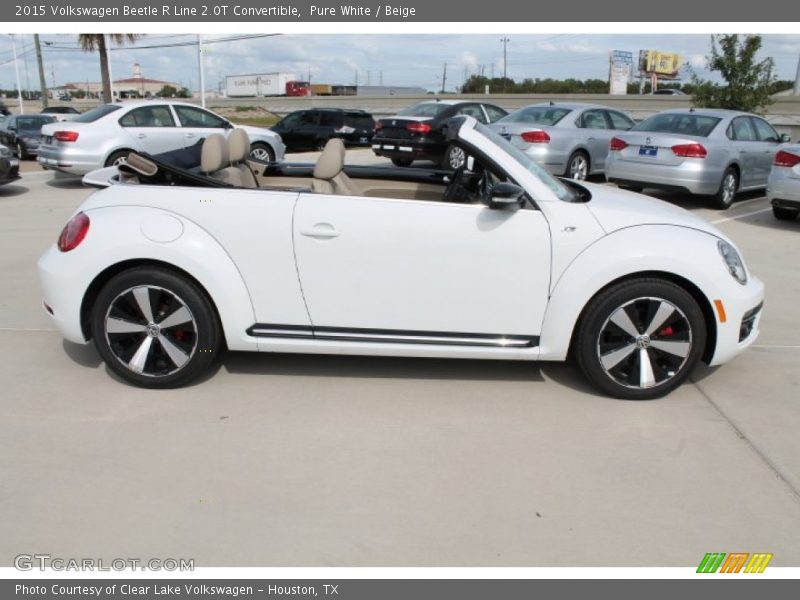 Pure White / Beige 2015 Volkswagen Beetle R Line 2.0T Convertible