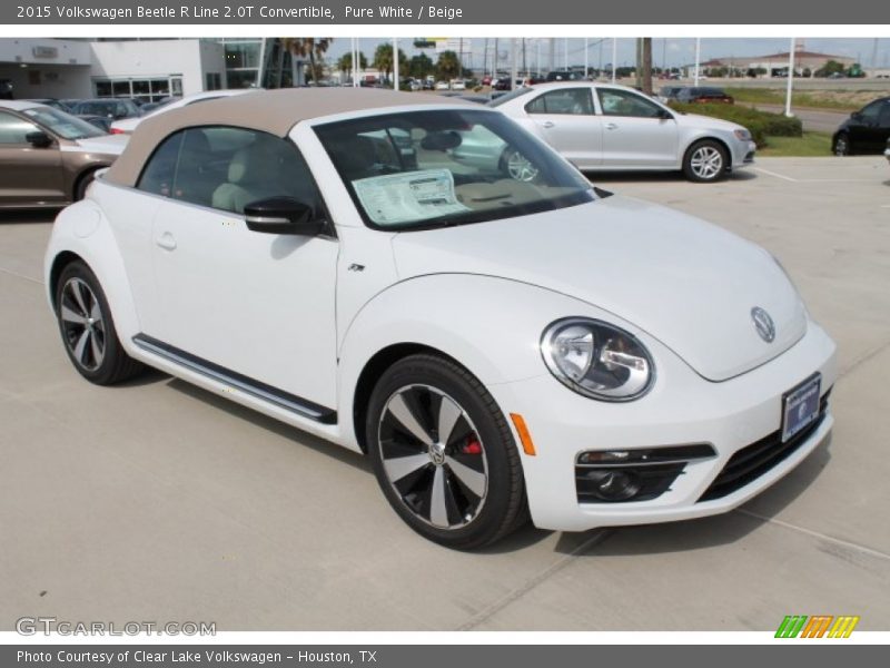 Pure White / Beige 2015 Volkswagen Beetle R Line 2.0T Convertible