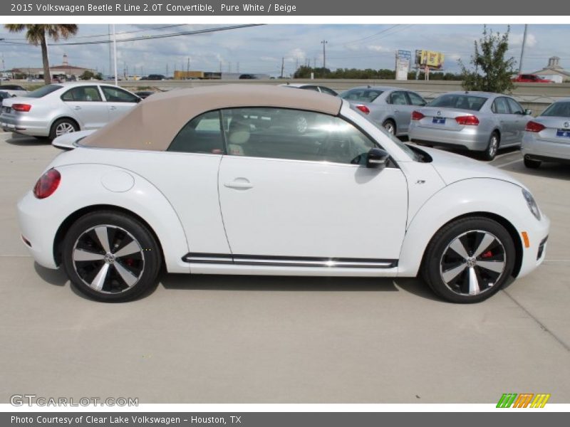 Pure White / Beige 2015 Volkswagen Beetle R Line 2.0T Convertible