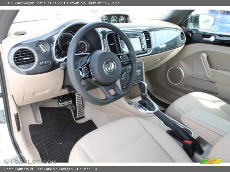Pure White / Beige 2015 Volkswagen Beetle R Line 2.0T Convertible
