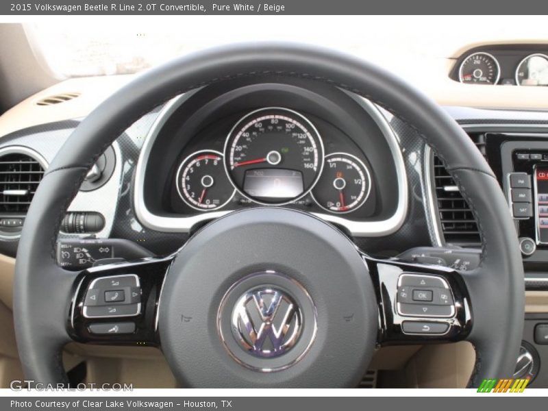 Pure White / Beige 2015 Volkswagen Beetle R Line 2.0T Convertible