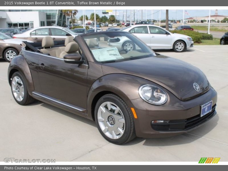 Toffee Brown Metallic / Beige 2015 Volkswagen Beetle 1.8T Convertible