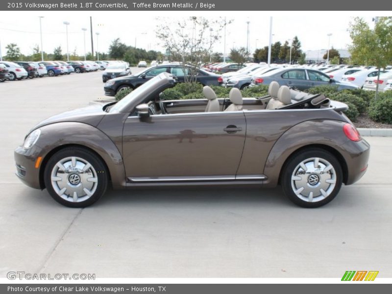 Toffee Brown Metallic / Beige 2015 Volkswagen Beetle 1.8T Convertible