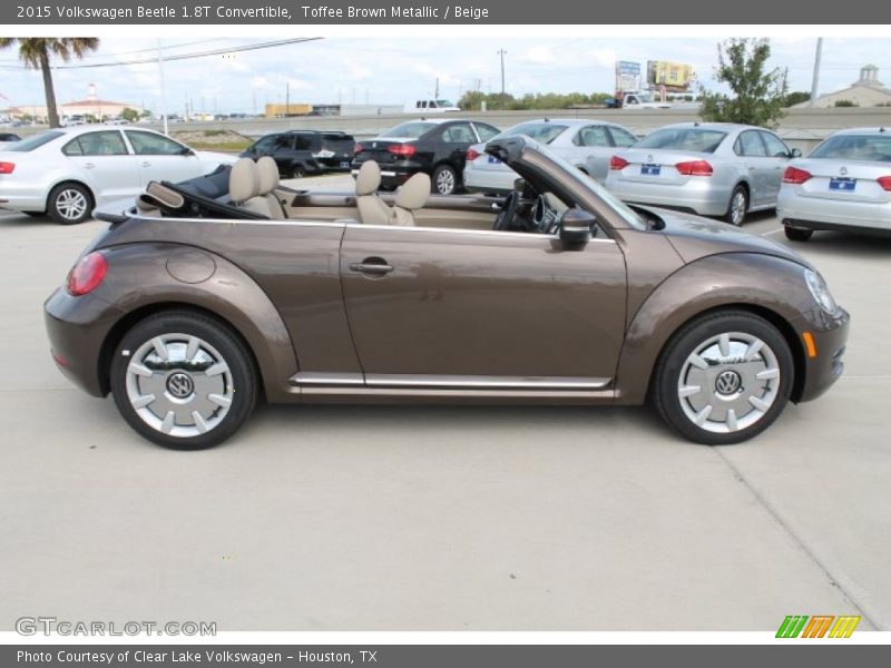 Toffee Brown Metallic / Beige 2015 Volkswagen Beetle 1.8T Convertible