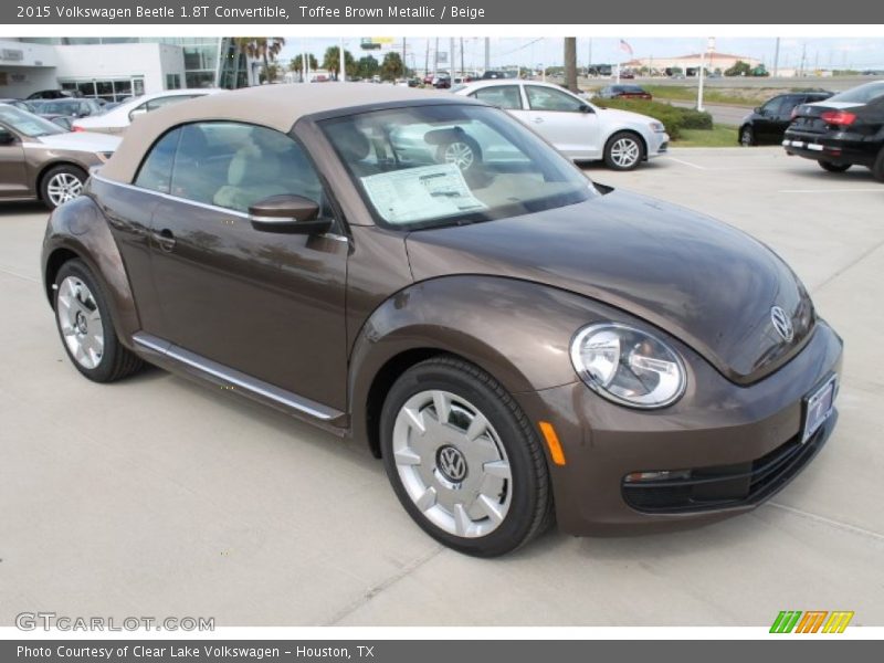 Toffee Brown Metallic / Beige 2015 Volkswagen Beetle 1.8T Convertible