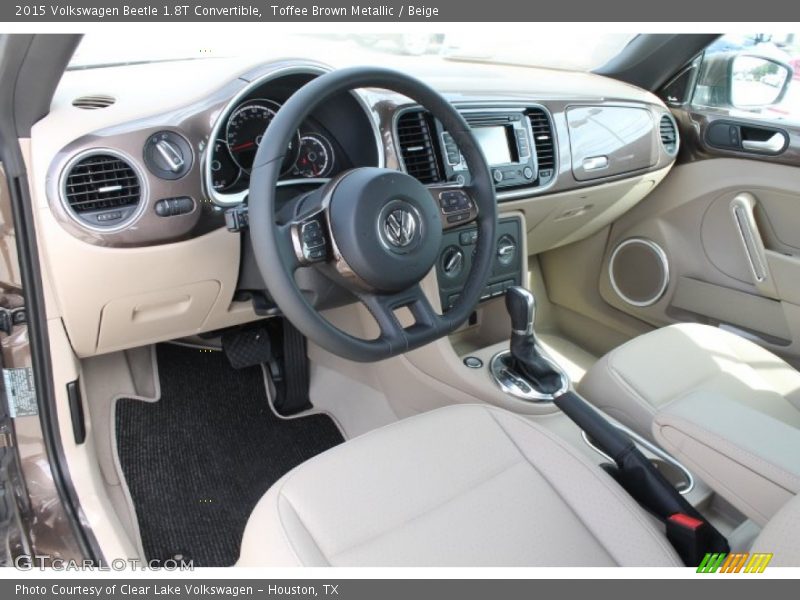 Toffee Brown Metallic / Beige 2015 Volkswagen Beetle 1.8T Convertible