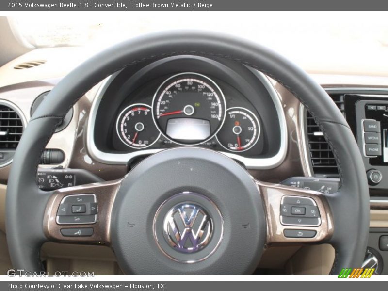 Toffee Brown Metallic / Beige 2015 Volkswagen Beetle 1.8T Convertible