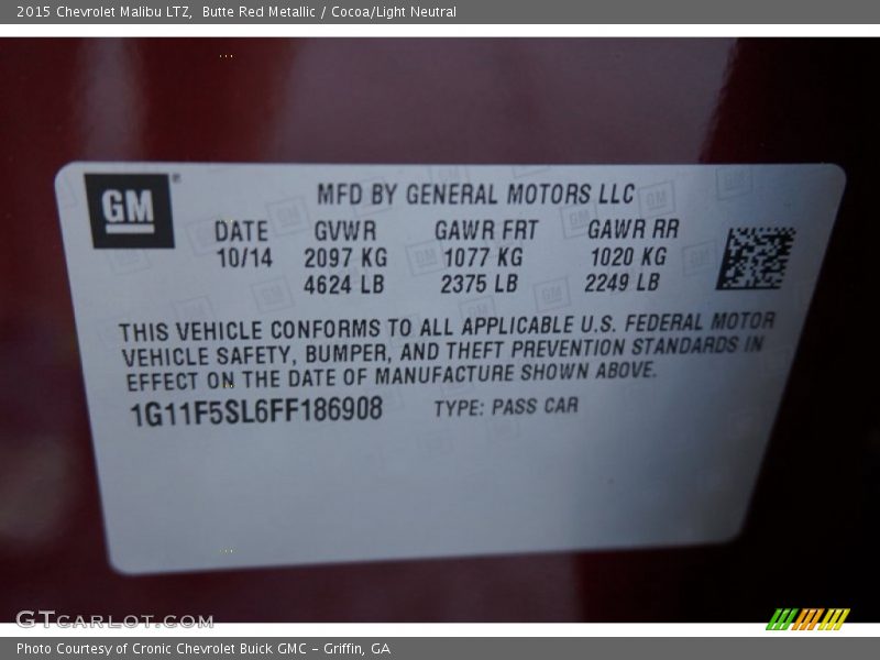 Butte Red Metallic / Cocoa/Light Neutral 2015 Chevrolet Malibu LTZ