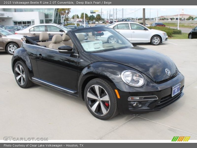 Deep Black Pearl / Beige 2015 Volkswagen Beetle R Line 2.0T Convertible