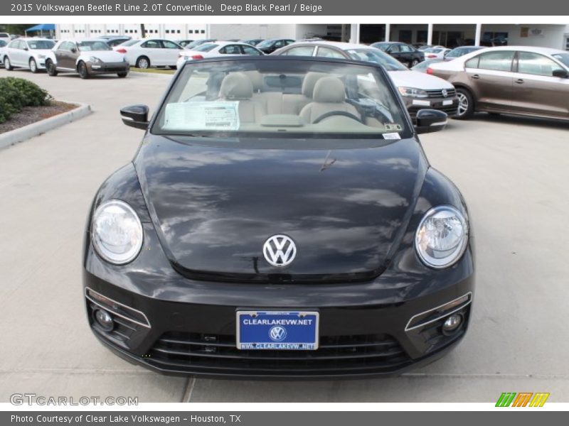 Deep Black Pearl / Beige 2015 Volkswagen Beetle R Line 2.0T Convertible