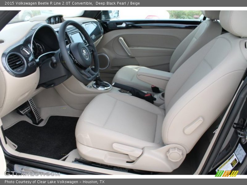 Deep Black Pearl / Beige 2015 Volkswagen Beetle R Line 2.0T Convertible