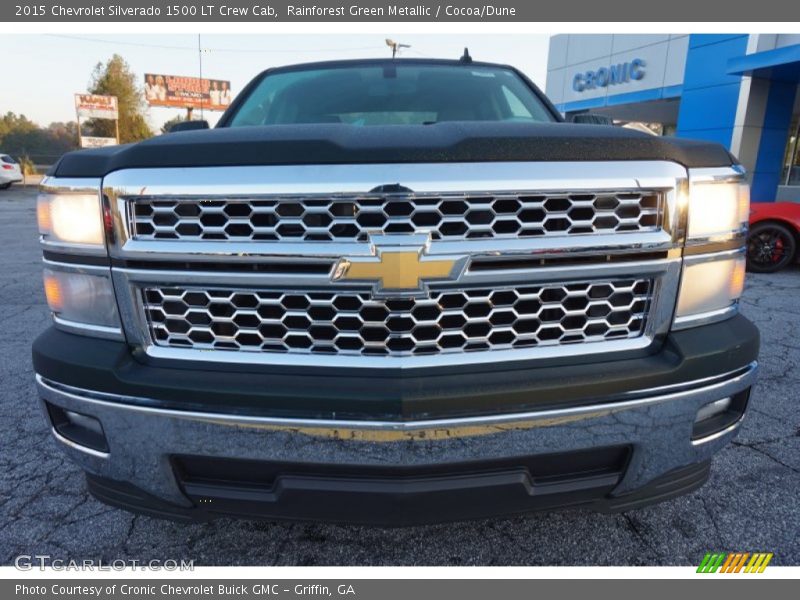 Rainforest Green Metallic / Cocoa/Dune 2015 Chevrolet Silverado 1500 LT Crew Cab