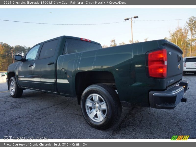 Rainforest Green Metallic / Cocoa/Dune 2015 Chevrolet Silverado 1500 LT Crew Cab