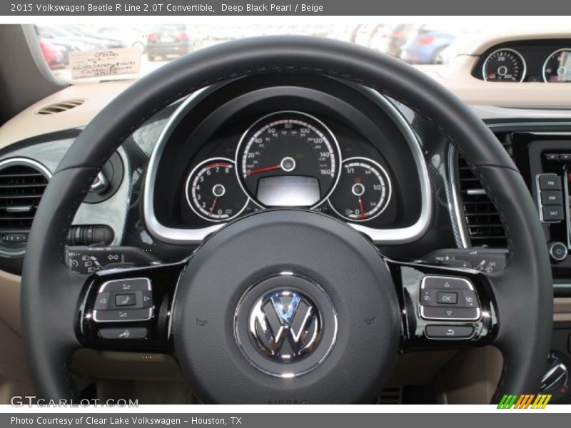 Deep Black Pearl / Beige 2015 Volkswagen Beetle R Line 2.0T Convertible