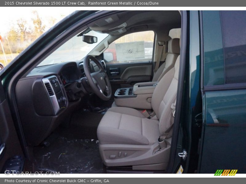 Rainforest Green Metallic / Cocoa/Dune 2015 Chevrolet Silverado 1500 LT Crew Cab