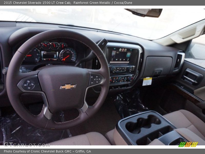 Rainforest Green Metallic / Cocoa/Dune 2015 Chevrolet Silverado 1500 LT Crew Cab