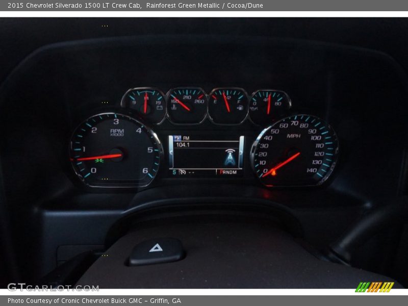 Rainforest Green Metallic / Cocoa/Dune 2015 Chevrolet Silverado 1500 LT Crew Cab