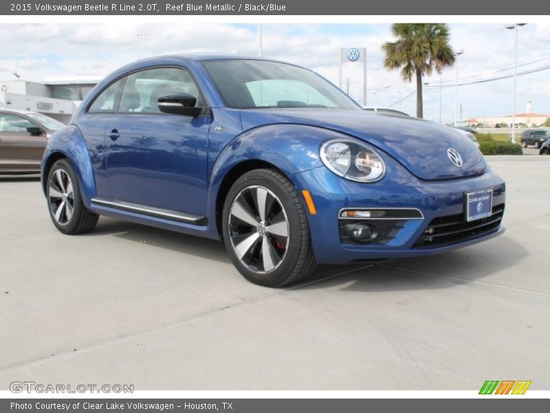 Reef Blue Metallic / Black/Blue 2015 Volkswagen Beetle R Line 2.0T