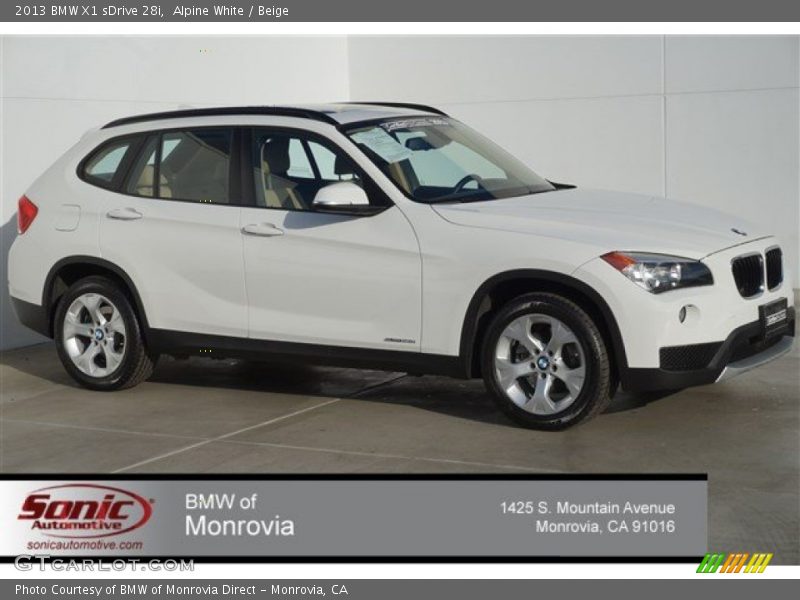 Alpine White / Beige 2013 BMW X1 sDrive 28i