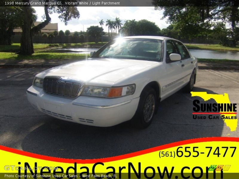Vibrant White / Light Parchment 1998 Mercury Grand Marquis GS
