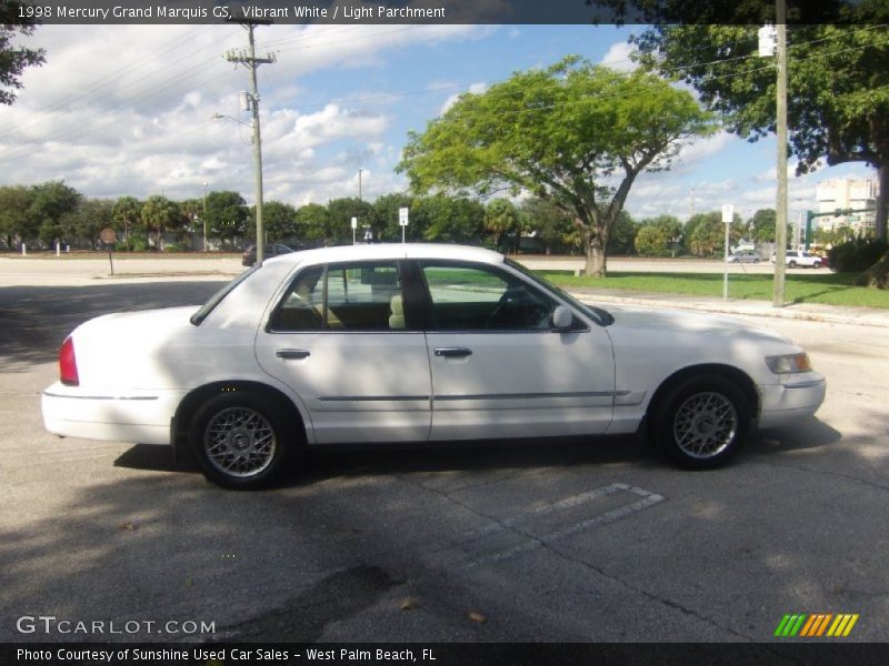 Vibrant White / Light Parchment 1998 Mercury Grand Marquis GS