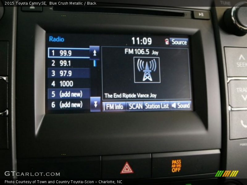 Blue Crush Metallic / Black 2015 Toyota Camry SE