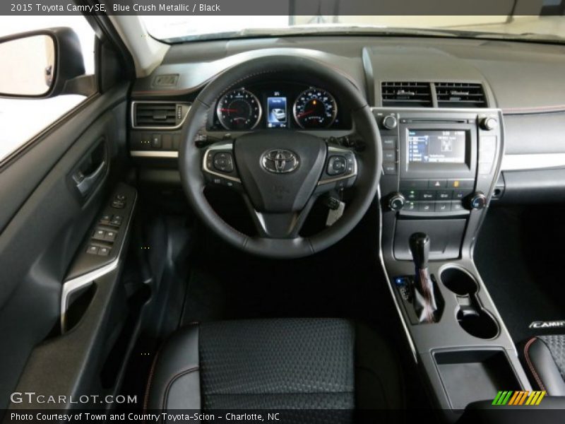 Blue Crush Metallic / Black 2015 Toyota Camry SE
