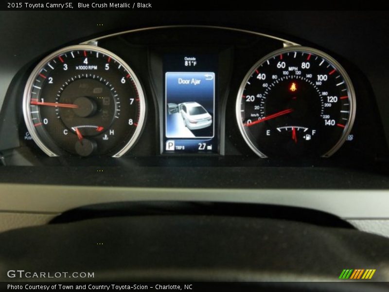 Blue Crush Metallic / Black 2015 Toyota Camry SE