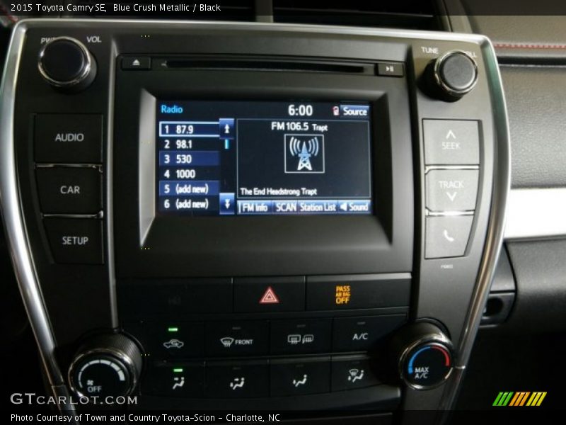 Blue Crush Metallic / Black 2015 Toyota Camry SE