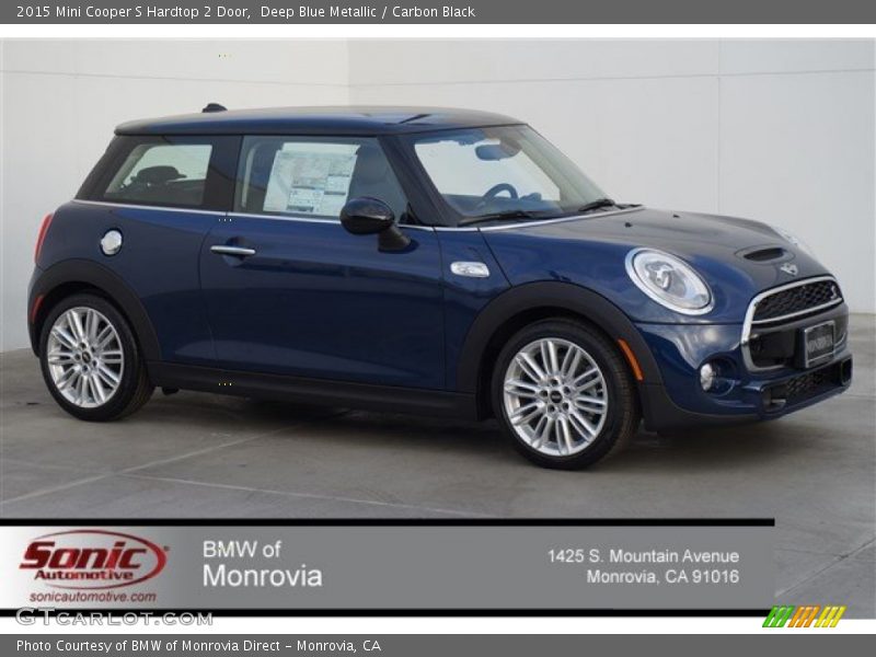 Deep Blue Metallic / Carbon Black 2015 Mini Cooper S Hardtop 2 Door