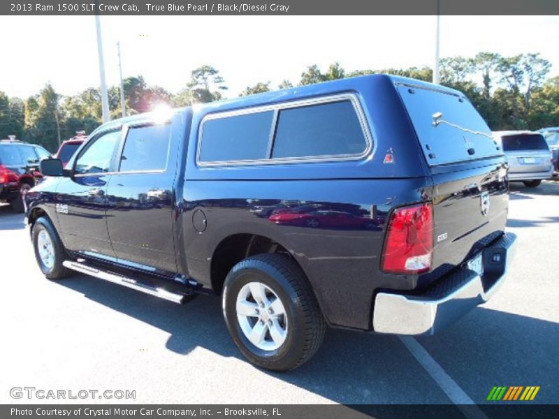 True Blue Pearl / Black/Diesel Gray 2013 Ram 1500 SLT Crew Cab